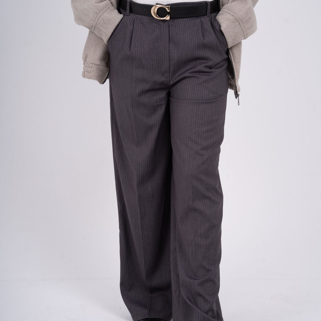 Women Grey Tailored Pants