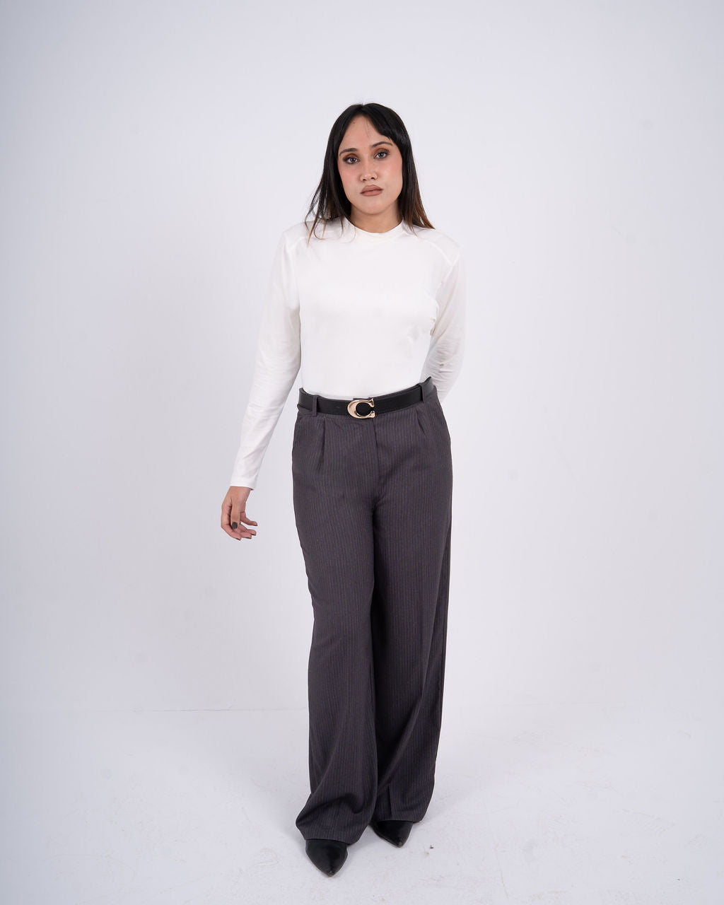 Women White Basic Long Sleeve Tee