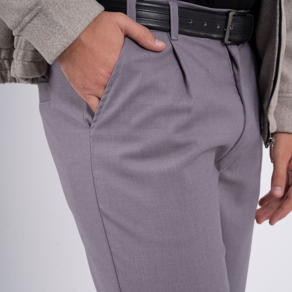 Men Grey Tailored Pants