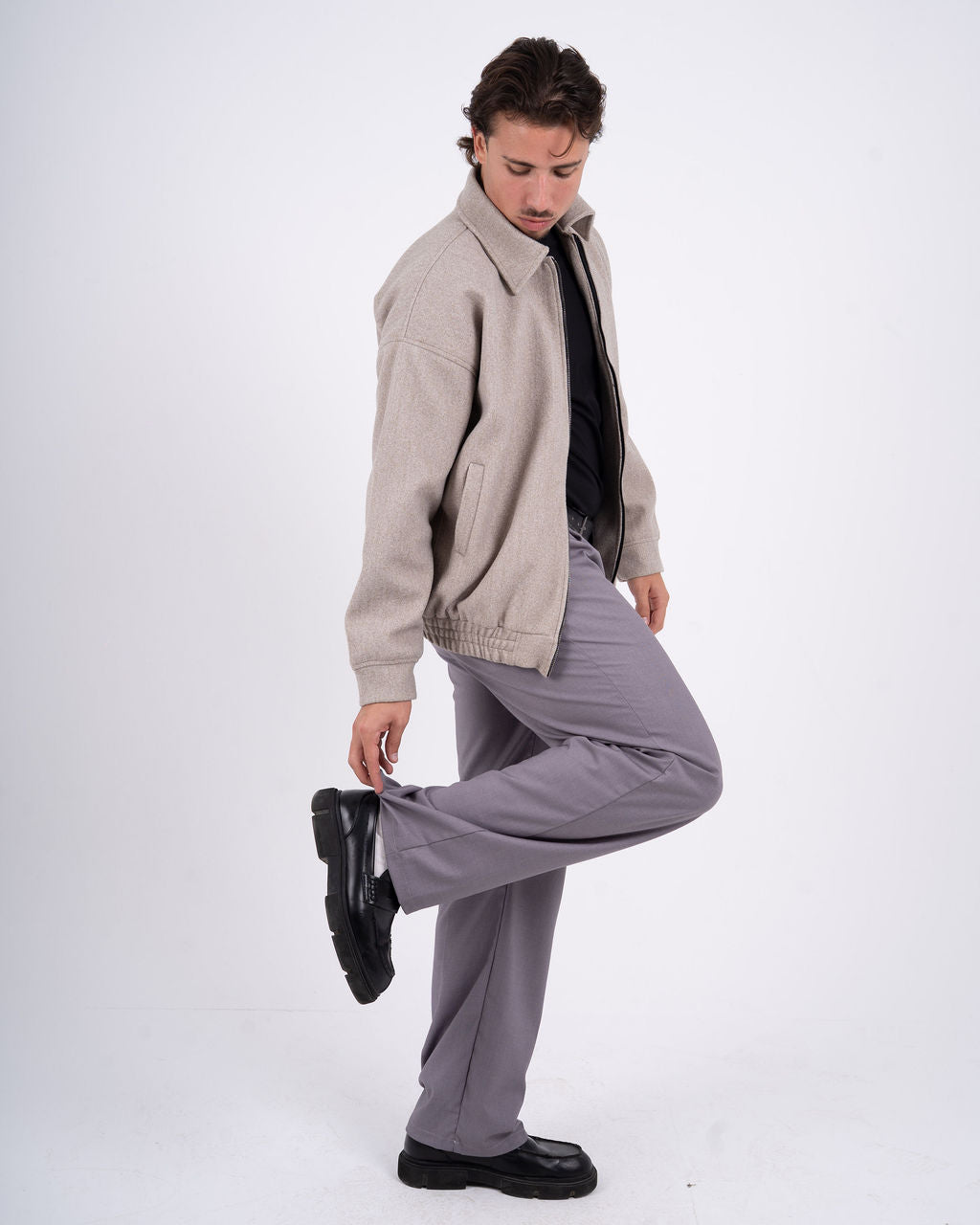 Men Grey Tailored Pants