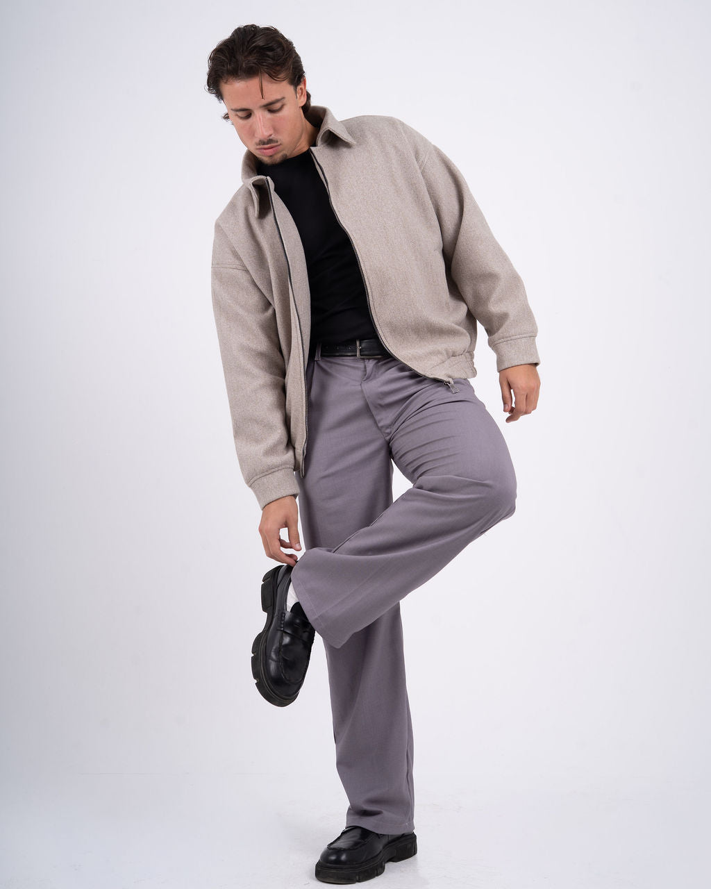 Men Grey Tailored Pants