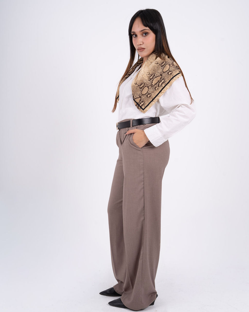 Women Baige Tailored Pants