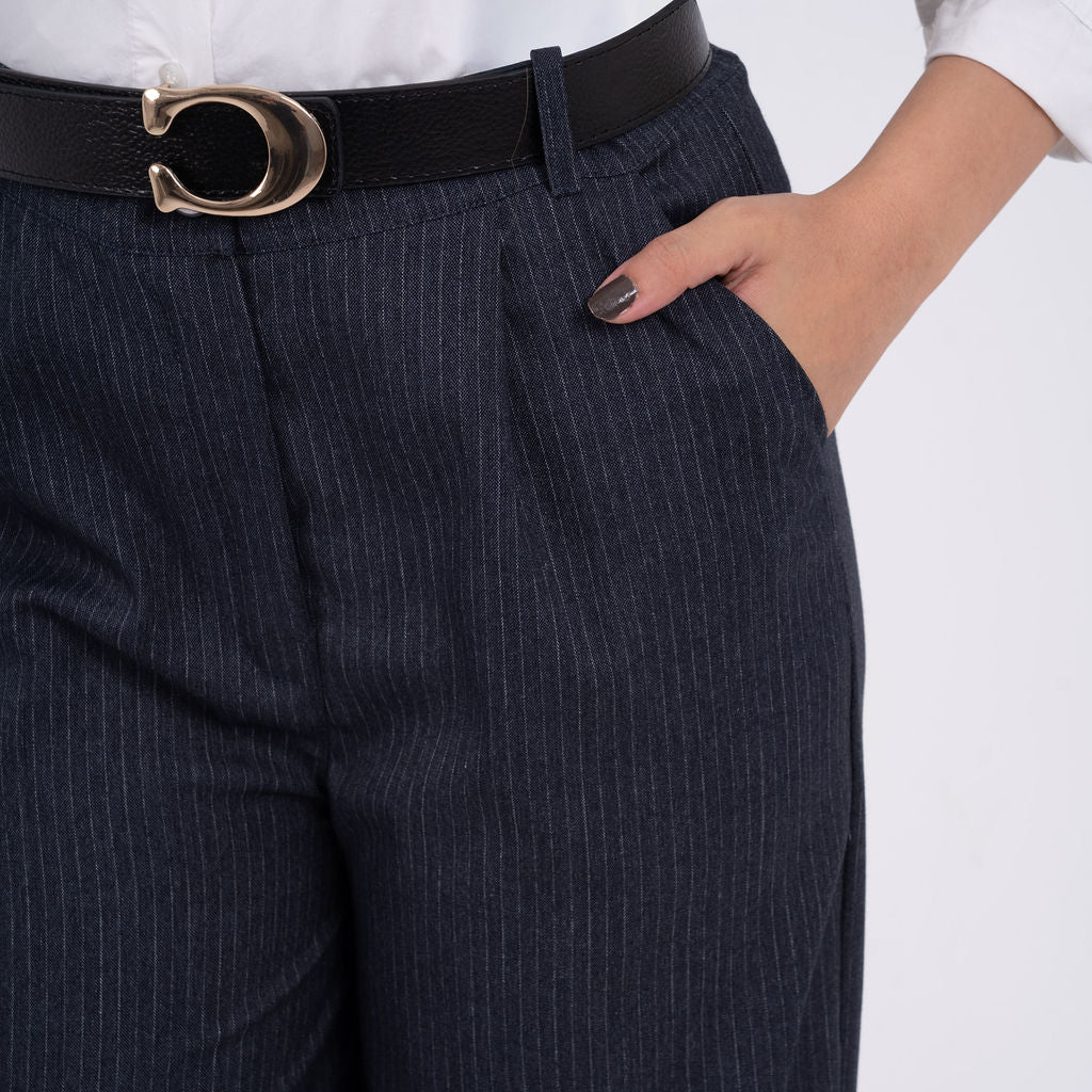 Women Navy Tailored Pants