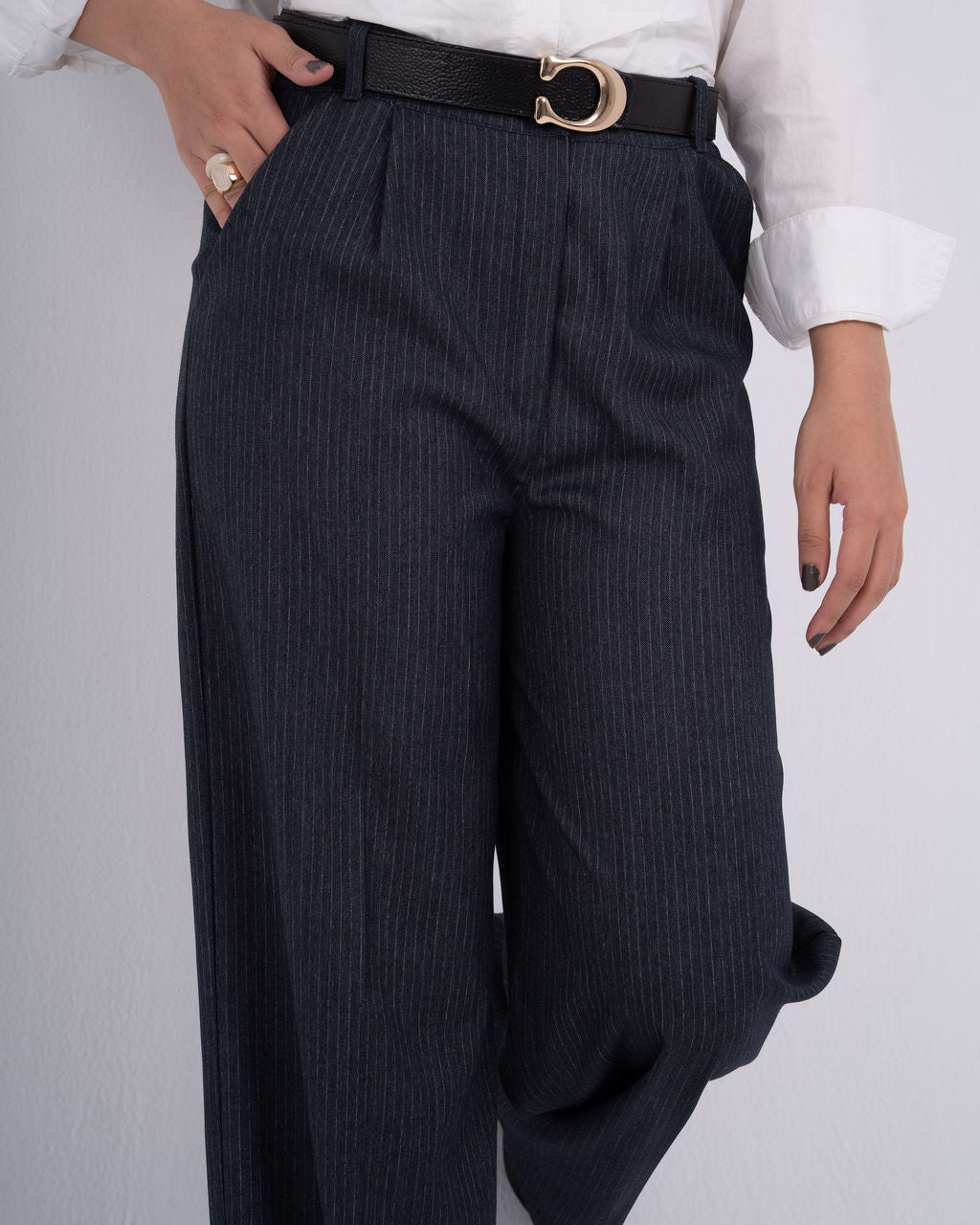 Women Navy Tailored Pants