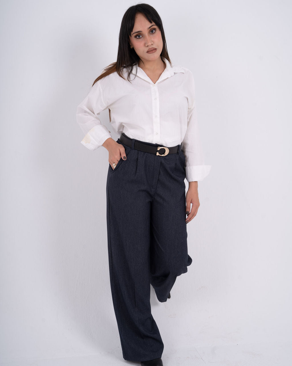 Women Navy Tailored Pants
